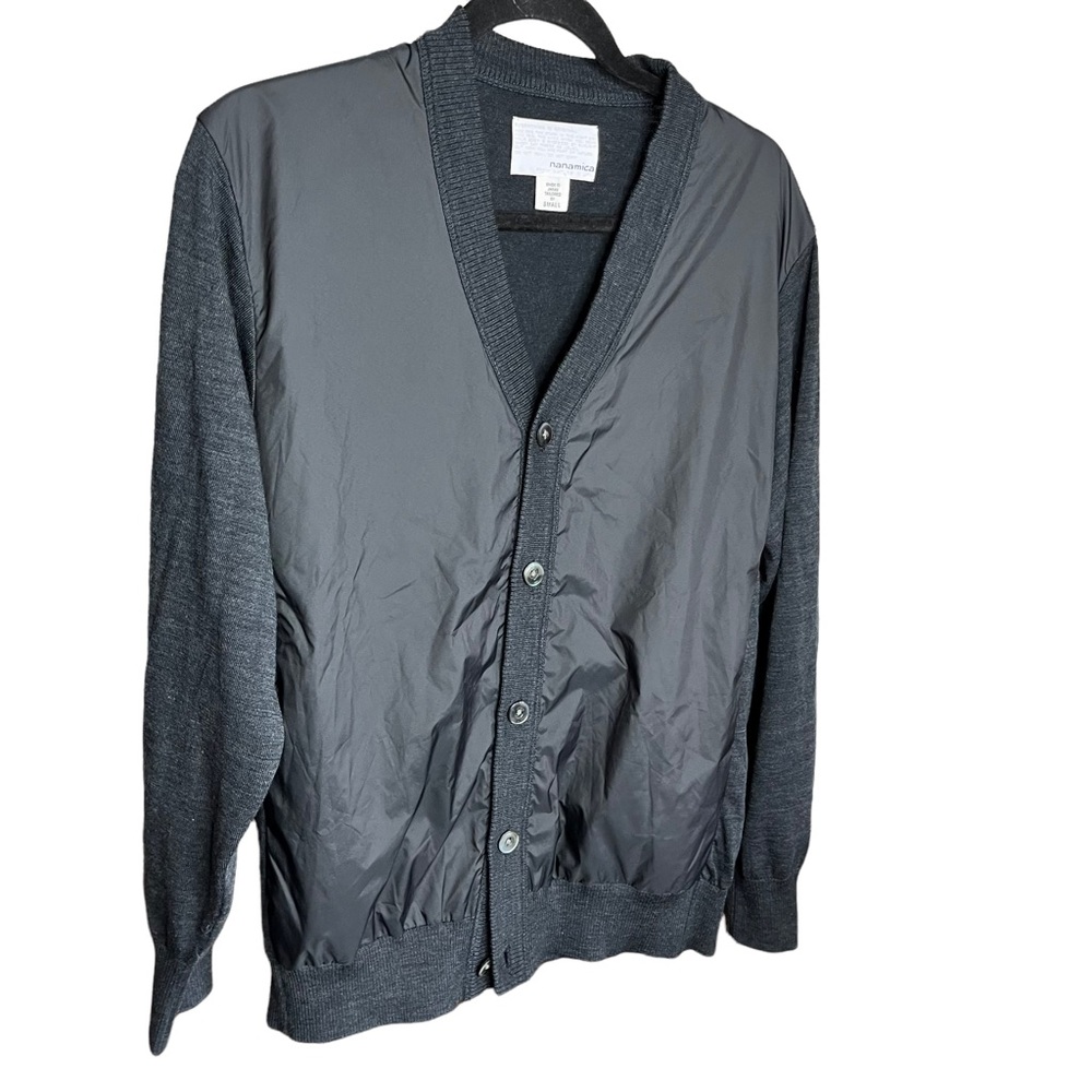 Nanamica Grey Wool Button Down Cardigan Sweater